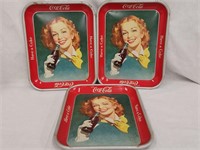 3 1950's Era Coca-Cola trays. "Have a Coke".