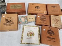 8 cigar boxes and 2 Japanesecardboard boxes.