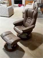 Authentic Stressless chair & ottoman