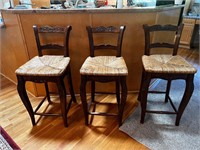Vintage Wood Pub Height Chairs stools