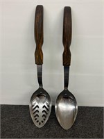 2 VTG Cutco Serving Spoons No.12 & No.13