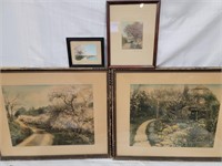 4 Wallace Nutting prints sizes 6"×5", 8"×10", two