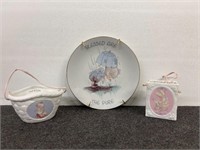 (3) Precious Moments Items : Plate & Baskets