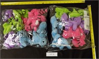 Lot of 2 bags of Assorted Plush Cats, Purple,Pink