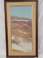 Landscape Oil painting on board by Renound,