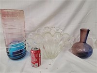 MCM 3 designed glass vases  14" vase with Spiral