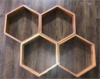 Cherry Shelves Floating Hexagon Honeycomb 18.5x4