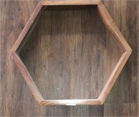 Walnut Shelf Floating Hexagon Honeycomb 18.5x3