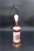 VINTAGE PORCELAIN FLORAL LAMP