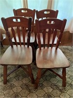 4 VINTAGE SOLID WOOD CHAIRS