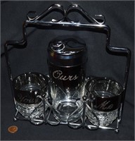 MCM You Me Ours Glass Chrome Cocktail Set