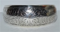 Antique European 800 Silver Engraved Cuff Bracelet