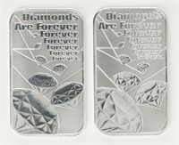 Coin (2) 1 oz. Silver Bars, 007  - The Royal Mint