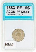 Coin 1883 Proof Shield Nickel