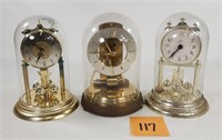 Lot of (3) Glass Anniversary Clocks