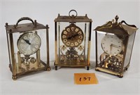 Schatz, Milton & Kundo Brass Clocks