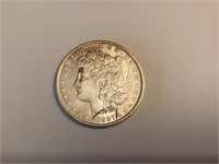 1887 P Morgan Silver Dollar,XF,cleaned