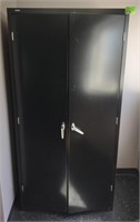 Metal 5-Shelf Storage Cabinet w/ Contents