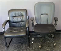 Faux Leather Metal Frame Office Chair and Foam
