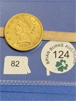 1881  5  Dollar Gold AU