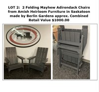 2 Folding Mayhew Adirondack Chairs from Amish