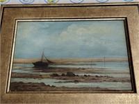 1897 K. Schilling Oil painting on board seascape