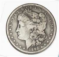 Coin 1892-CC Morgan Silver Dollar, F