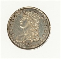 Coin 1834-O over F Variety Bust Quarter, XF