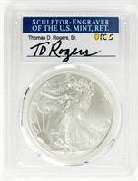 Coin  2021 Silver Eagle 1st Day, T 2,PCGS-MS70