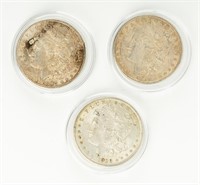 Coin 3 Morgan Silver Dollars 1897-P(2) +1900-O XF