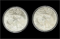Coin (2)  2012 Silver Eagles, BU