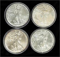 Coin 4 Silver Eagles-2012, 2013, 2015, 2022, BU