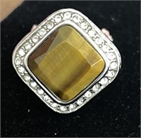 Stainless steel South African tiger eye white