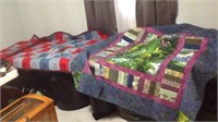 2 small homemade quilts