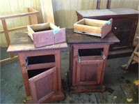 two vintage side cabinets, have water damage