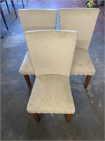 Three cloth chairs. Does have stains.