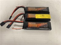 Three LiPo batteries. Two LiPo 60c 7.4v. One LiPo