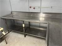 Stainless L Shaped Table, 8½ Long