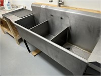 3 Compartment Sink, Stainless Steel, 4½ ft