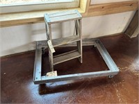 Wooden Step Ladder – 2 Step & Rolling Metal Furnie