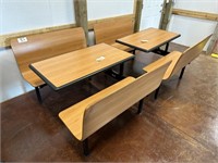 2 Restaurant Benches with Tables