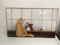 Stain Glass Style Cat Window,31.5" by 19”