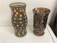 Mosaic Candle Holder and Candle Cover