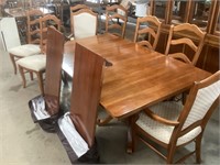 6 Foot Wide Table with 8 Chairs & 2 Leafs
