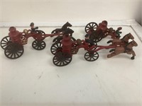 2 Cast Iron Horse & Fireman and More