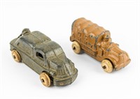 Lot of 2 Barclay US Army Toy Cars / Trucks