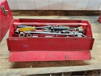 T&D METAL TOOL BOX AND CONTENTS