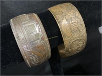 Embossed copper colored bracelets