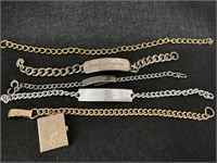 2 sterling ID and photo bracelets, chain