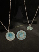 Turquoise look necklaces and brooch